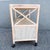 Boho Chic White Washed Bamboo Reed and Grass Cloth Bar Cart For Sale - Image 9 of 9