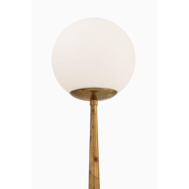 Pair of table lamp in brass and matte opaline glass by hans-agne jakobsson, 1950’s additional information: material: brass...