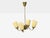 Mid-Century Modern 1950s Itsu Oy, Finnish Modern, Chandelier, Brass, Opal Glass For Sale - Image 3 of 13