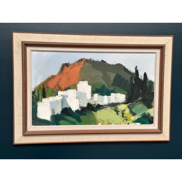 Stig Wernheden, Mountain Village, 1960s, Oil on Canvas For Sale - Image 14 of 16