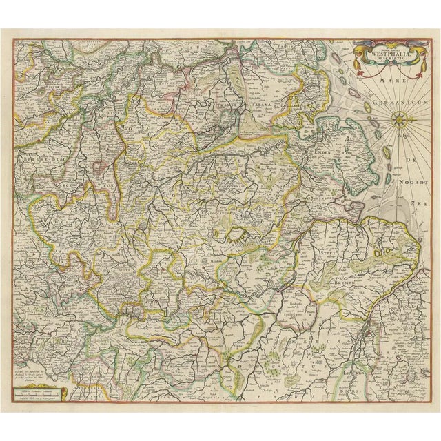 Antique Map of Westphalia For Sale