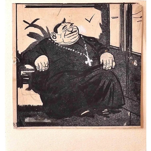 The priest is an original drawing in China ink realized by Gabriele Galantara in the 1910s. The status of preservation...