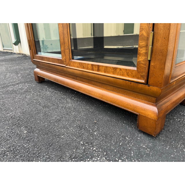 Raymond Sobota for Century Chin Hua Burlwood Illuminated Display Cabinet For Sale - Image 10 of 12