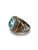 Metal Sterling and Gold Vermeil Blue Topaz Ring Sz 7 For Sale - Image 7 of 7
