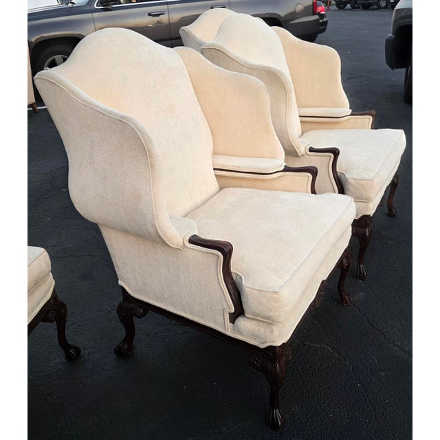 Vintage Harden Furniture Normandie Wing Chairs, Set of 4 For Sale - Image 13 of 17