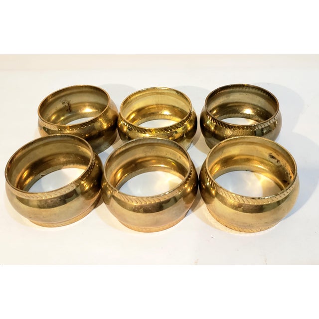 Vintage Brass Napkin Rings Set of 6 Chairish