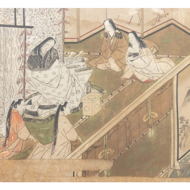 Japanese Japanese Tale of Genji Mixed Media, Edo Period For Sale - Image 3 of 6