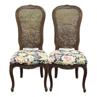 Vintage Century Furniture Cane Back Dining Chairs - A Pair For Sale