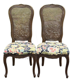 Vintage Century Furniture Cane Back Dining Chairs - A Pair