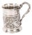 Antique Victorian Silver Plated Embossed and Engraved Mug from G R Collis, 1835 For Sale