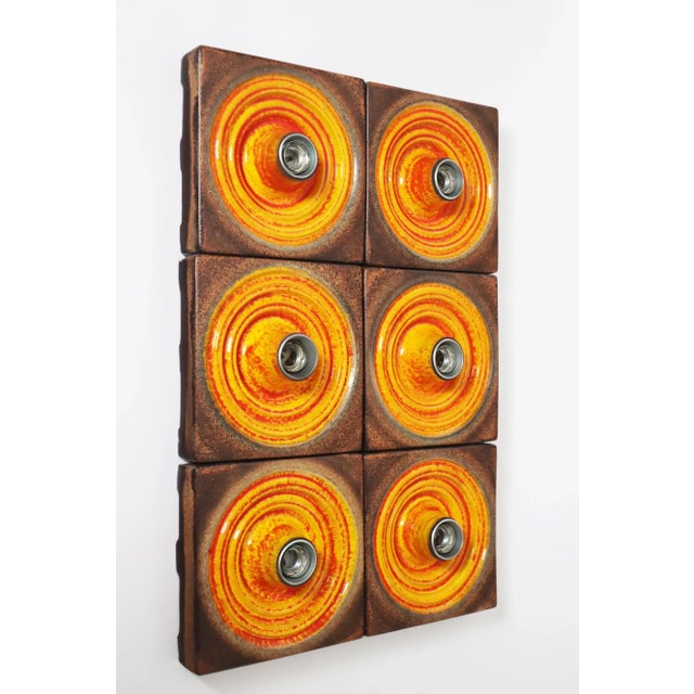 Fat Lava Wall Lights in Orange and Brown, Germany, 1970s, Set of 6 For Sale - Image 15 of 16