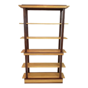 Walnut With Contrasting Prima Vera _ Etagere Transitional