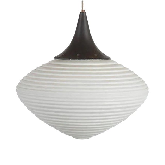 Large Opaline Glass Pendant For Sale