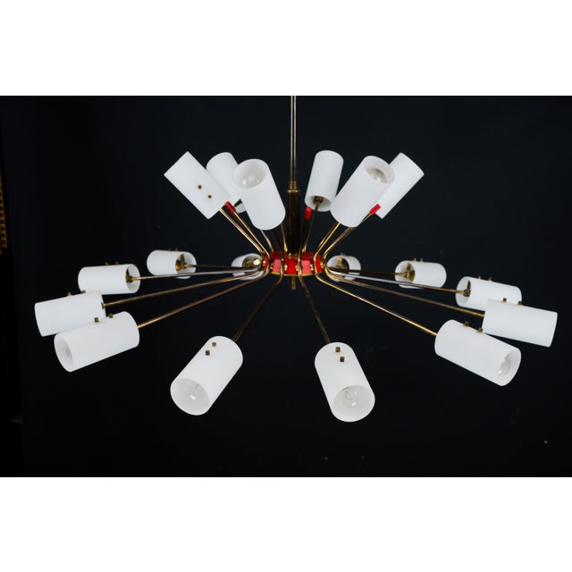 Large Mid-Century 18-Arms Chandelier in the manner of Arredoluce, Italy, 1950s For Sale - Image 11 of 12