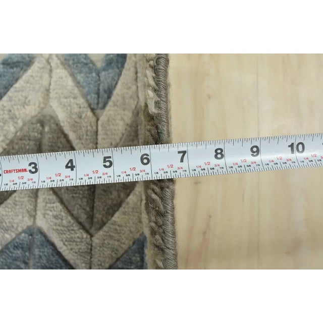 2020s Moroccan Chevron Rug 8'11'' X 12'1'' Gray Wool Hand-Knotted Carpet For Sale - Image 11 of 12