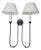 Amber Lewis Ingela Double Sconce by Visual Comfort With Shades For Sale