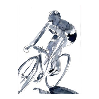 2020s "We Get Good at What We Choose to Practice" Contemparay Cyclist Painting by JJ Hogan For Sale