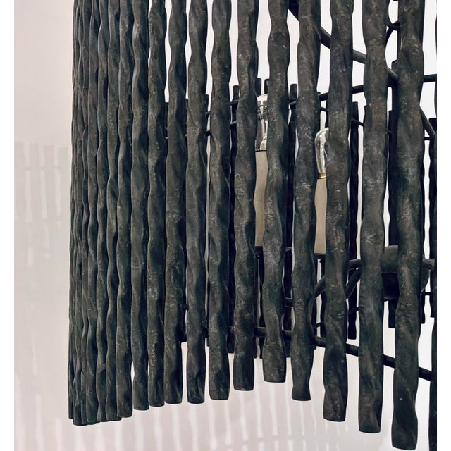 Modern Made Goods Industrial Modern Old Bronze Camille Pendant Light For Sale - Image 3 of 6