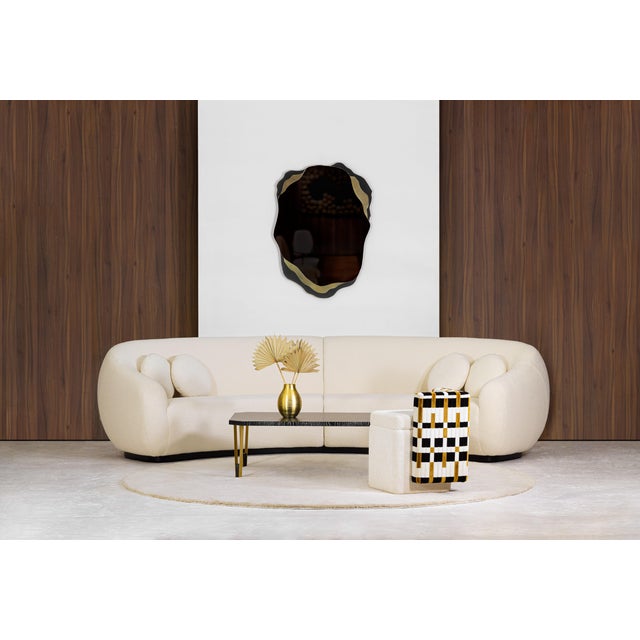 Contemporary Arizona Mirror in Anthracite Lacquered and Polished Brass by InsidherLand For Sale - Image 3 of 4