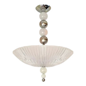 Murano Glass and Chrome Pendant, Italy 1970s