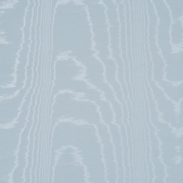 Traditional Sample - Schumacher Washington Moiré Fabric In Robin'S Egg For Sale - Image 3 of 5