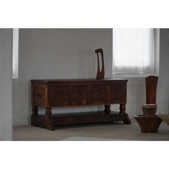 Danish Baroque Oak Sideboard with Carved Details, 1750s For Sale - Image 11 of 17