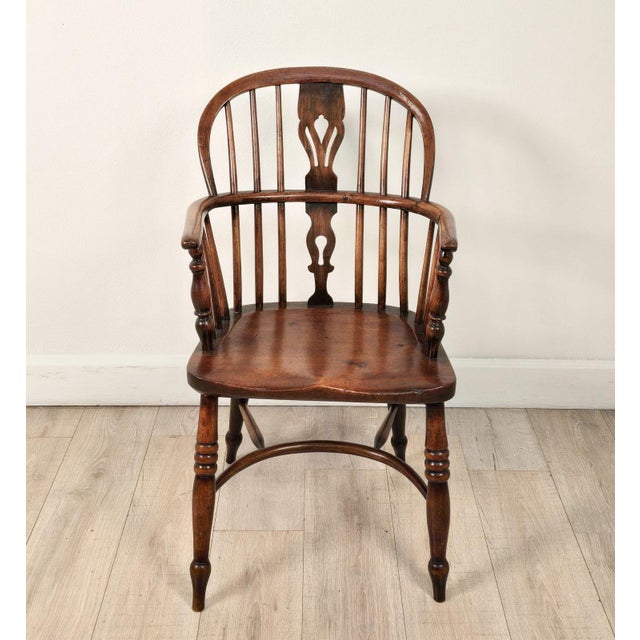 Set of Six Antique English Oak Windsor Armchairs, 19th Century For Sale - Image 11 of 11