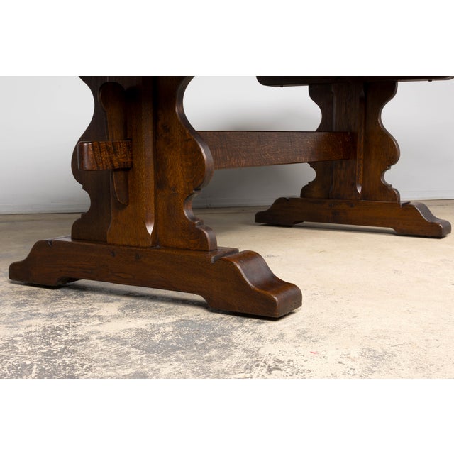 Antique French Oak Monastery Trestle Dining Table For Sale - Image 16 of 18