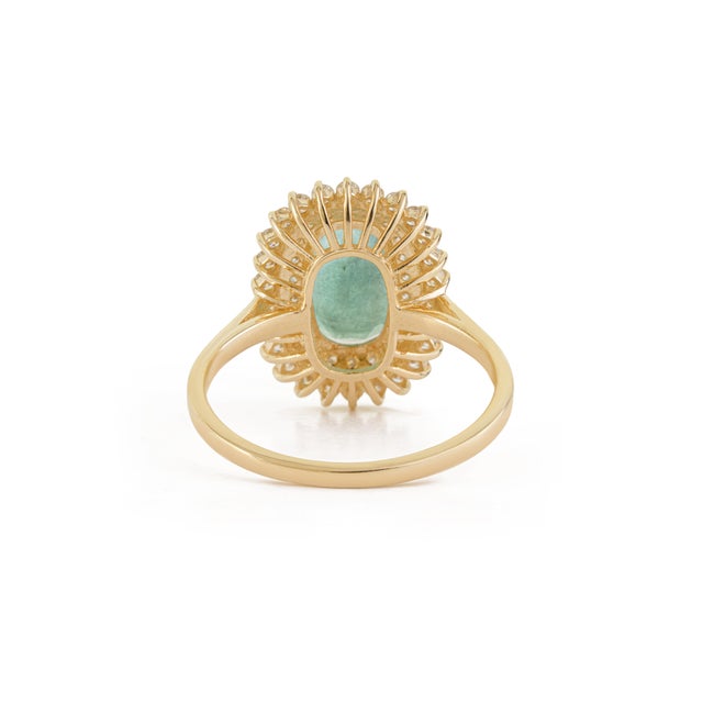 2.14Carats Natural Paraiba Tourmaline Cushion Cut Diamond Halo 14k Gold Ring Size 7 For Sale - Image 10 of 18