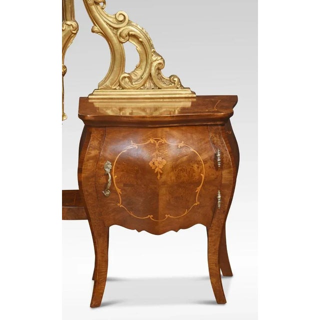 Italian Giltwood and Figured Walnut Dressing Mirror, 1890s For Sale - Image 3 of 10