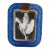 "Blue Marilyn" Blue Murano Style Glass Brass Frame Photo Frame For Sale
