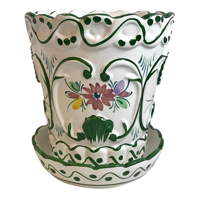 Vintage Mid Century Hand Painted Portuguese Ceramic Planter Chairish