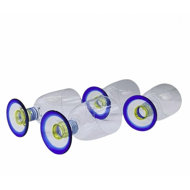 1970s Murano Glass Cup and Glasses Set, Italy, 1970s, Set of 5 For Sale - Image 5 of 11