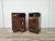 A pair of 1940s Art Deco bedside tables, embellished with a refined burl finish that highlights the natural wood grain....