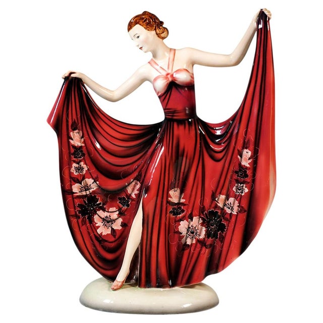 Ceramic Art Deco Dance Study Posing Figure by Stephan Dakon for Goldscheider, 1937 For Sale - Image 7 of 7