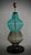 Metal Mid-Century Round Aqua Blue and Smoky Murano Art Glass and Brass Table Lamp, 2000 For Sale - Image 7 of 10