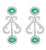 Oval Natural Zambian Emerald & Diamond Fringe Necklace and Earring Bridal Suite For Sale - Image 4 of 8