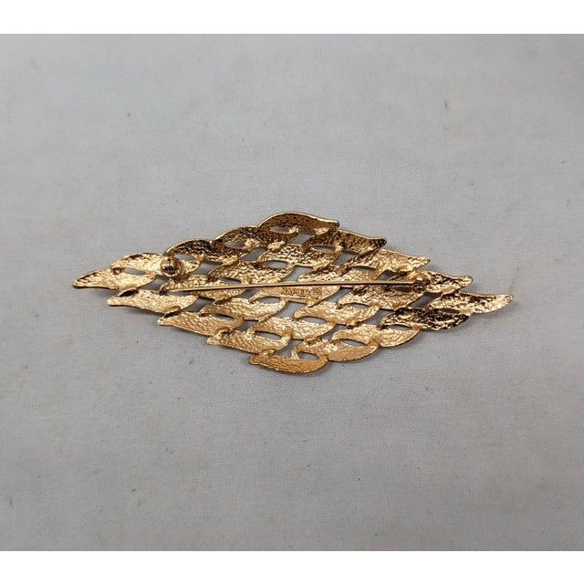 Vintage 1970 Signed Napier Goldtone Brooch For Sale In Philadelphia - Image 6 of 6