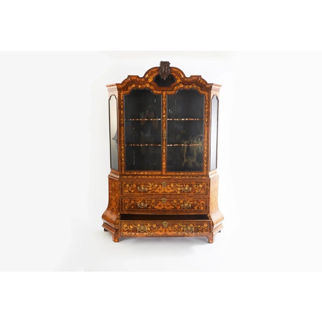 19th Century Dutch Marquetry Display Cabinet For Sale In New York - Image 6 of 13