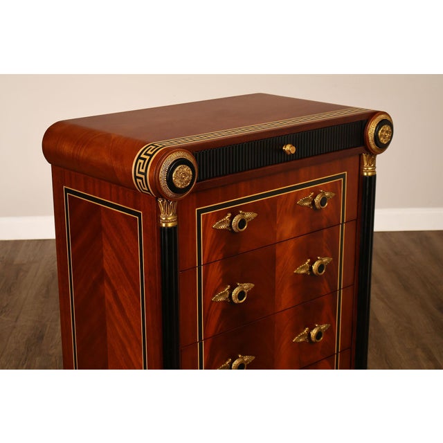 Infinity Furniture Neoclassical Style Mahogany Tall Chest For Sale - Image 11 of 18