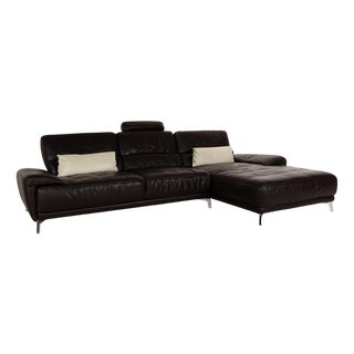 Leather Corner Sofa in Brown from Musterring For Sale