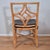 Wood 1970s Chinese Chippendale Rattan Side Chair Desk Accent Chair W/ Black Faux Leather Cushion For Sale - Image 7 of 10