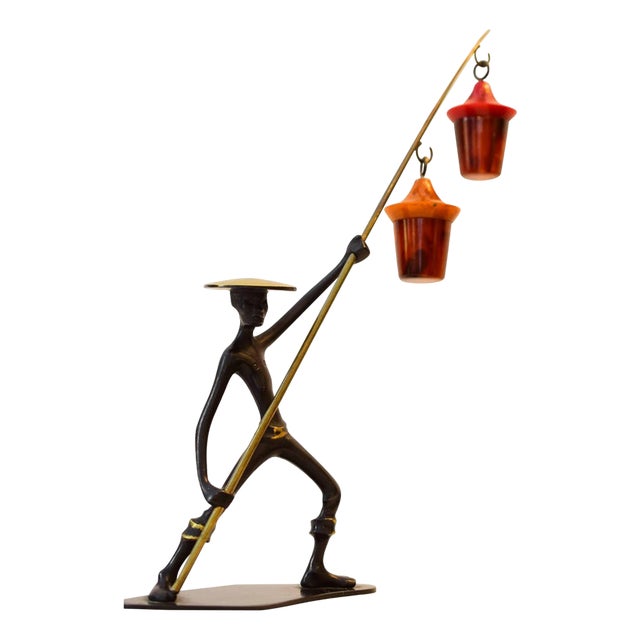 Chinese Figurine Salt and Pepper Holder by Richard Rohac, 1950s For Sale