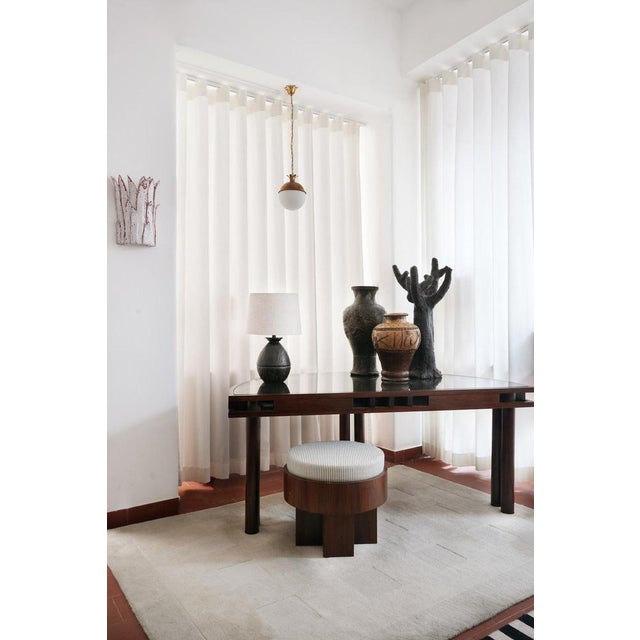 Granada Brass and Opaline Hanging Lamp by Barracuda Interiors For Sale - Image 5 of 6