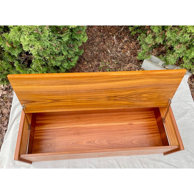 Mid 20th Century Danish Modern Teak Rounded Chest Trunk For Sale - Image 4 of 9