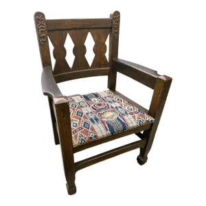English Arts & Crafts Solid Quarter Sawn Oak Chair - Antique Late 19th Century