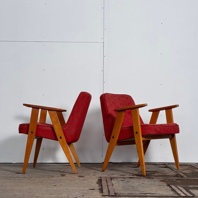 Mid-Century Modern Polish Type 366 Lounge Chairs by Józef Chierowski, 1960s, Set of 2 For Sale - Image 3 of 11