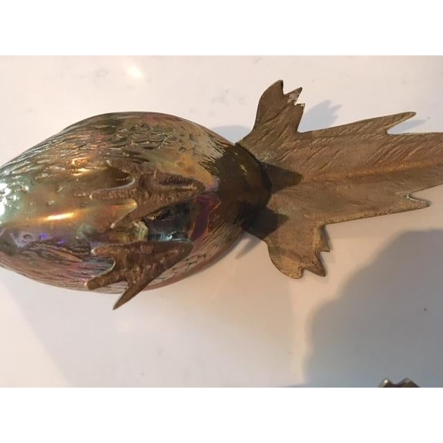 Pair Vintage Mid Century Brass Pheasant Bird Statues For Sale - Image 9 of 12