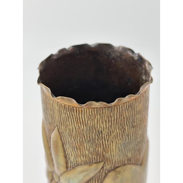 Gold Art Nouveau Brass Vase, 1890 For Sale - Image 8 of 9