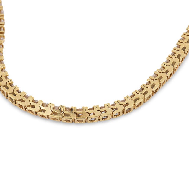 Vintage 3.10 Carat Diamond 14k Yellow Gold Tennis Bracelet For Sale In Los Angeles - Image 6 of 6